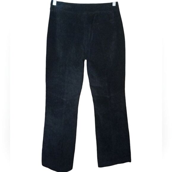 Siena Studio Women's Black 100% Leather Suede Boot Cut Pants Size 4 - Picture 2 of 7
